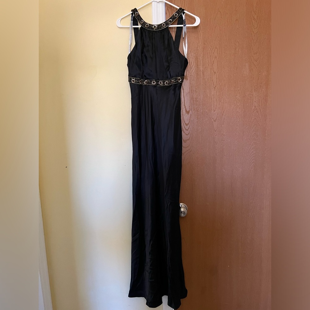 Black silk halter dress